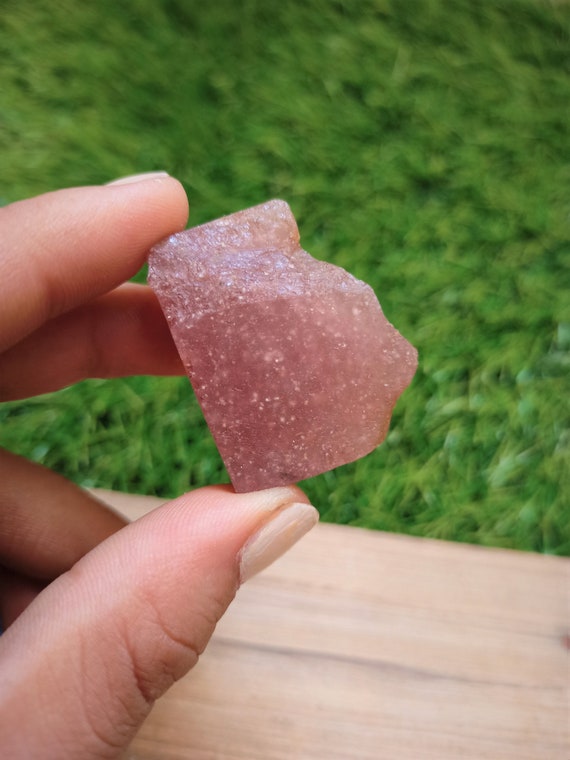 Raw Strawberry Quartz Stone Natural Gemstone Large Rock Etsy