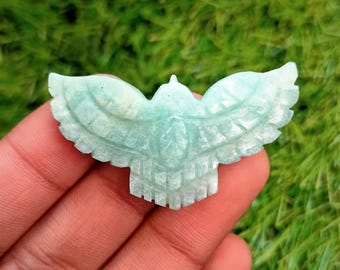 Natural Gemstone Carve Eagle, Beautiful Hand Carved Pendant, Hand Carved Eagle Bird Crystal, Jewelry Making, Real Gemstone
