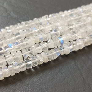White Rainbow Smooth Heishi Beads - Plain Tyre - Natural Gemstone - 5-6 MM - Blue Fire -Tire Shape -Jewelry Making -Crystal Shop