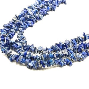 34" Natural Lapis Lazuli Uncut Beads, Smooth Uncut Beads, Uneven Gemstone Chips, Healing Stone, Jewelry Making Beads, Crystal Shop 3-6MM