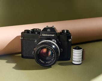 Nikkormat EL 35mm film SLR camera with 50mm f1.4 lens in excellent condition *Tested* Automatic Exposure 35mm film camera