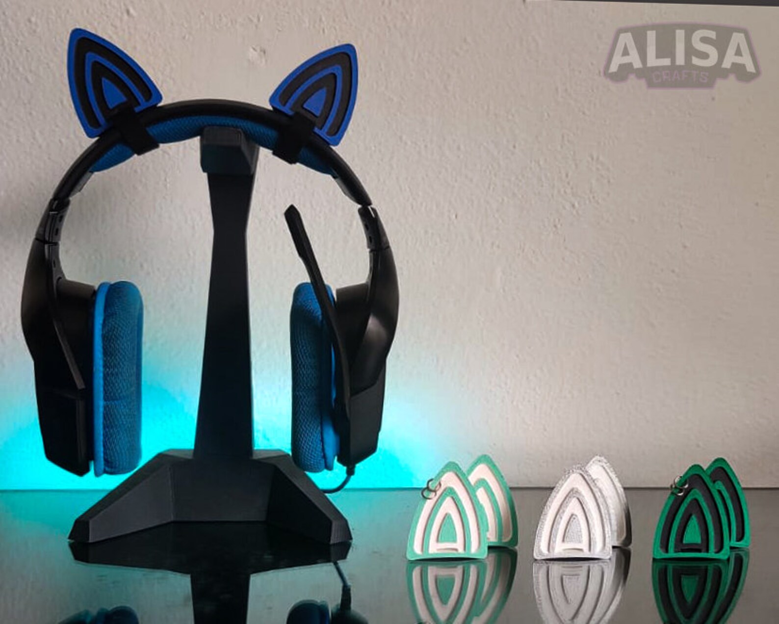 Cat ears for headset Attachment Gaming Kitty Streamer Etsy