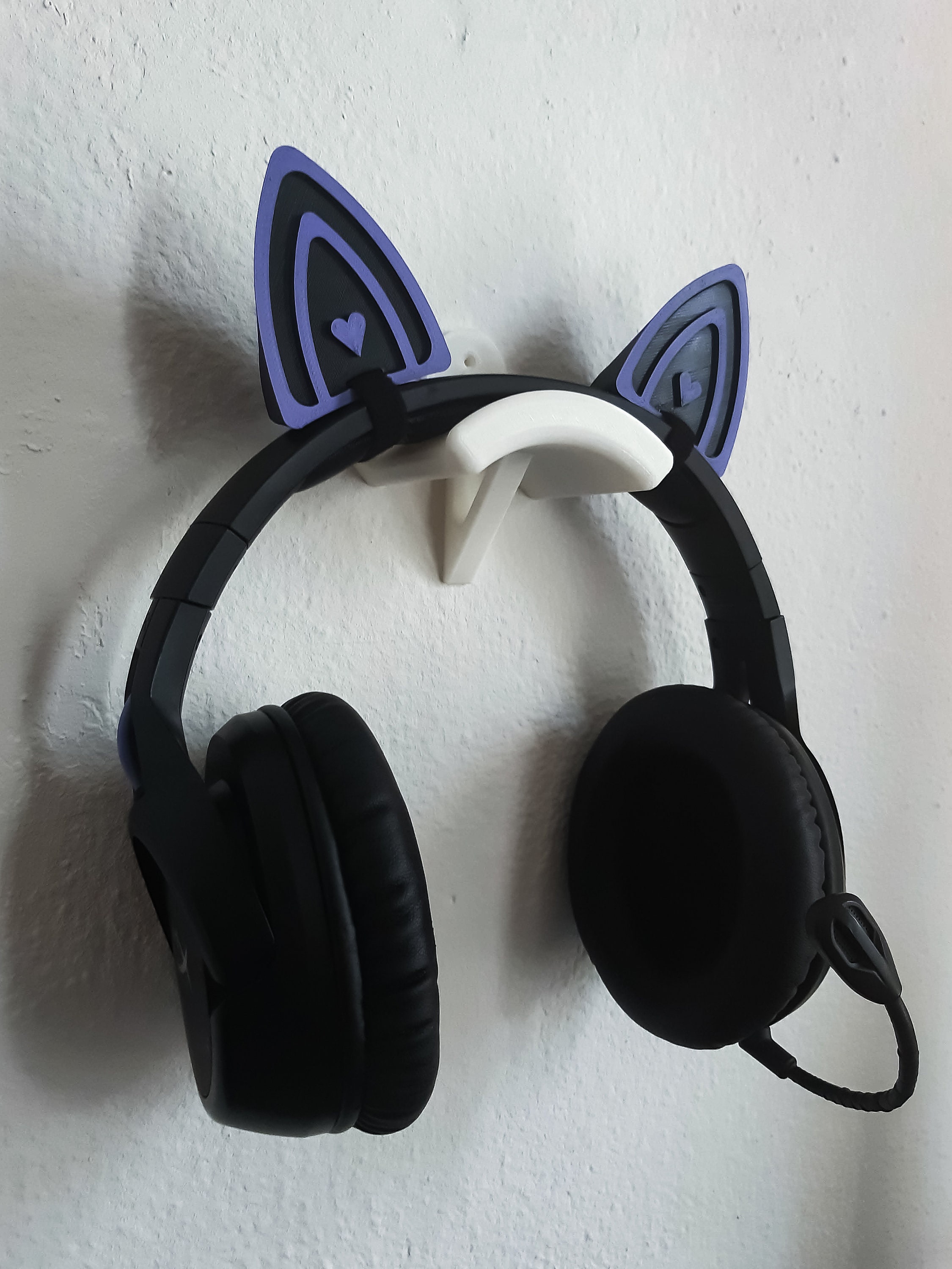 Cat Ears W/ Heart for Headset Attachment Gaming Kitty Etsy