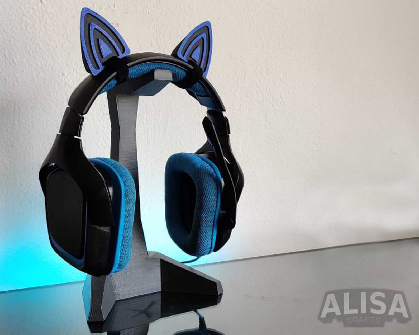 Cat ears for headset Attachment Gaming Kitty Streamer Etsy