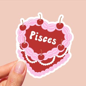 Fische Aufkleber, Sternzeichen Aufkleber, Valentinstag Aufkleber, Süßer Aufkleber, Kuchen Aufkleber, Kawaii Aufkleber, Vinyl Aufkleber, Die Cut Aufkleber