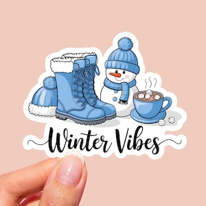 Winter Vibes Sticker, Snowman Sticker, Christmas Sticker, Winter Sticker, Cute Sticker, Girly Sticker, Trendy Sticker, Kawaii Sticker, Funny