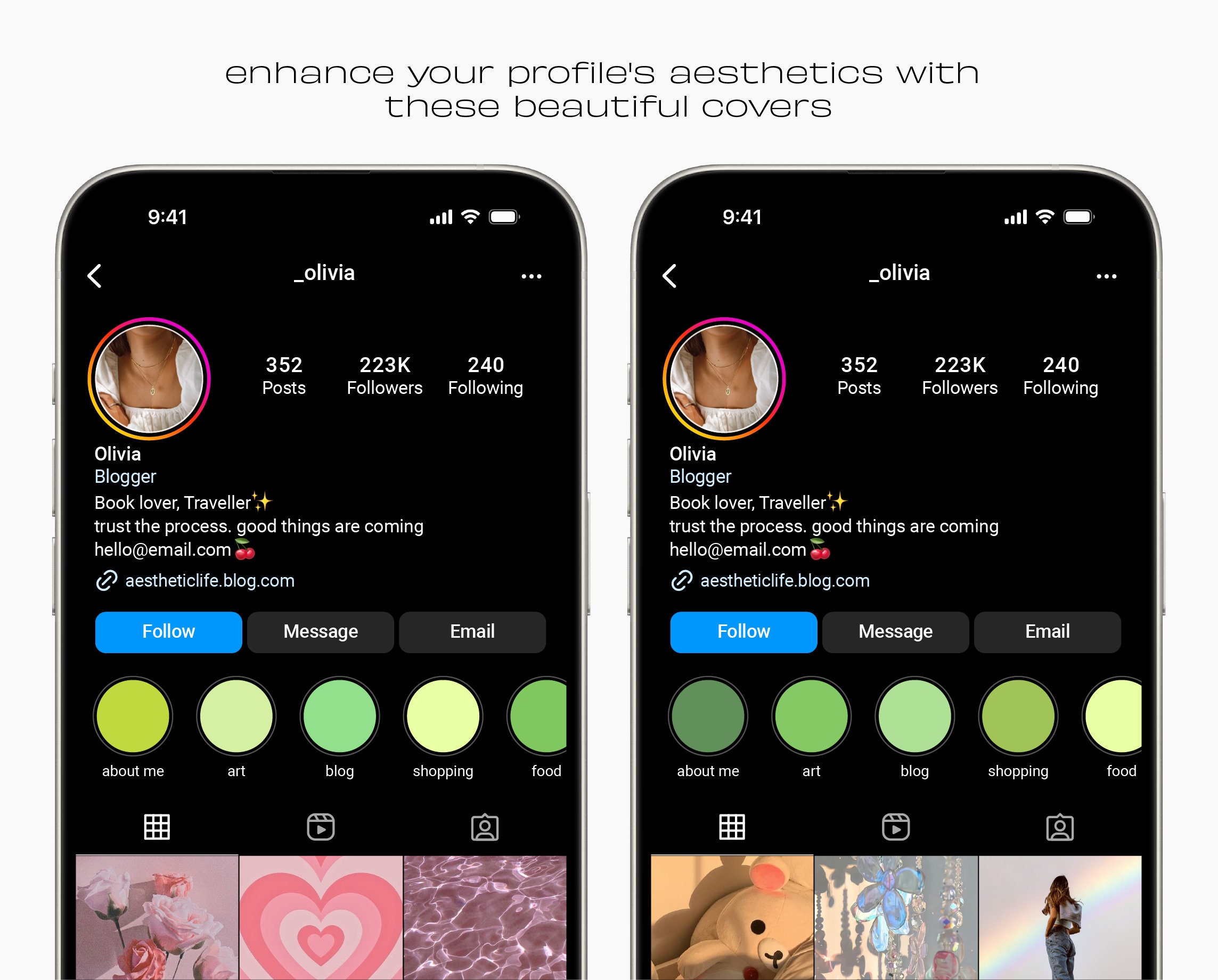 Spring Greens Instagram Highlight Covers, Insta Covers, Solid Colors ...