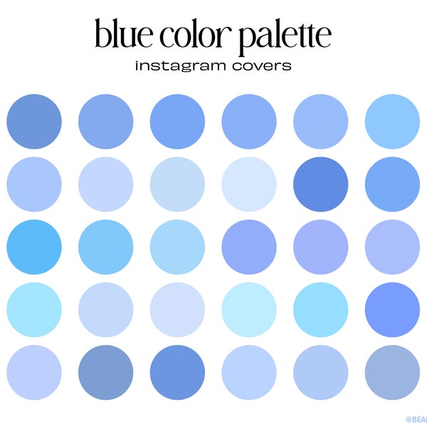 Blue Color Palette Instagram Highlight Covers, Insta Covers, Solid Colors, IG Story Icons, Highlight Buttons, Insta Story Covers, Aesthetic