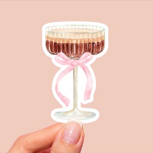 Adesivo Espresso Martini, Adesivo Girly, Adesivo Caffè, Adesivo Vinile, Fiocco, Adesivo Fustellato, Adesivo Carino, Adesivo Kawaii, Adesivo Trendy