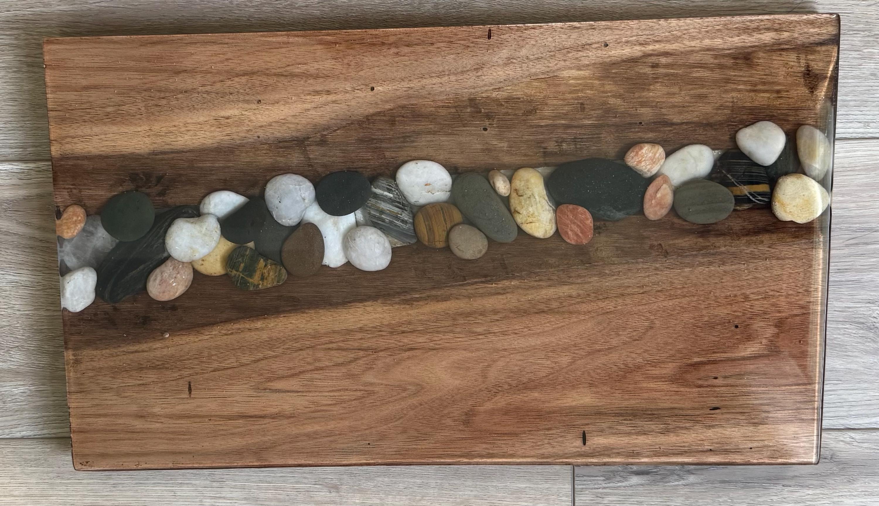Unique Epoxy River Rock Walnut Board/charcuterie - Etsy