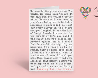 More Than Ice Cream Poetry Greeting Card | Australian Author of Pillow Thoughts, I Hope Your Stay Books, LGBTQ+ Author Courtney Peppernell