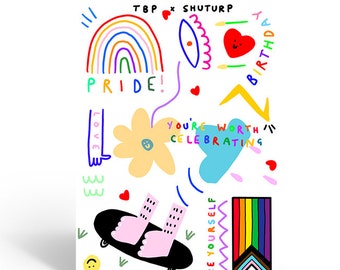 BIRTHDAY VIBES Greeting Card | LGBTQIAP+ Gnc & Ally Pride | Be Yourself, You're Worth Celebrating | Shuturp X Tbp Collab