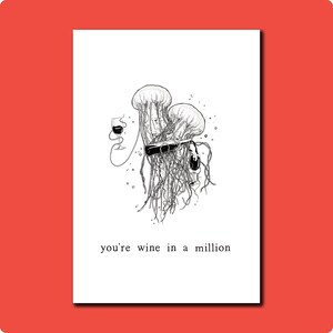 「You're Wine In A Million」グリーティング カード | Pillow Thoughts シリーズ ブックの詩、LGBTQ+ 作家 Courtney Peppernell
