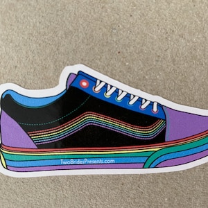 Rainbow Sneaker Kicks LGBTQIAPN+ Pride Sticker | Queer Fashion, Gay Trans Bisexual Lesbian Pansexual Non-Binary, Ace