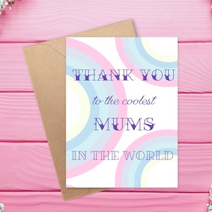 Danke Coolest Mums Grußkarte | LGBTQIA+ Regenbogen Familie Muttertagskarte | Zwei Mütter | Zwei Bräute | Gleichgeschlechtliche Paare | Mama Karte