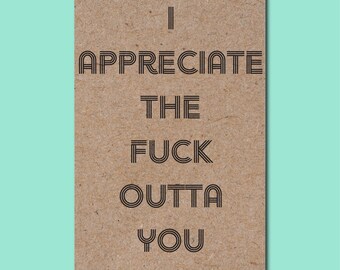 Appreciate The Fuck Outta You Greeting Card | Thank You Card | LGBTQIAP+ Empowerment