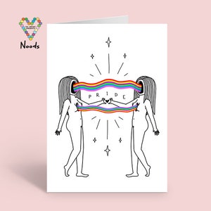 Zelf trots verbinding wenskaart | LGBTQ+ Regenboogenergie Liefdesvibes | Australische Queer-illustraties