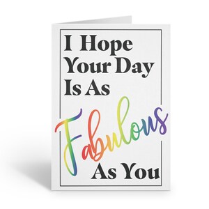 I Hope Your Day is As Fabulous As You Card | Rainbow Swirl 60's 70's Love Inspire Greeting Card