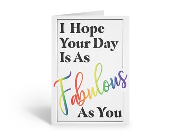 I Hope Your Day is As Fabulous As You Card | Rainbow Swirl 60's 70's Love Inspire Greeting Card