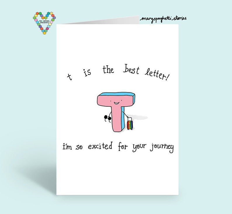 Excited For Your Journey Greeting Card Trans Empowerment Card LGBTQIAP Support Mental Health, Friends and Family image 1