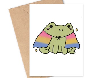 PANSEXUAL PRIDE FROG Greeting Card | Lgbtiap+ Empowerment Stationery