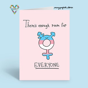 Wenskaart Ruimte voor iedereen | Trans-empowermentkaart | LGBTQIAP+ Ik denk aan jou | Inclusief FTM MTF Supportive Thinking of You-kaart