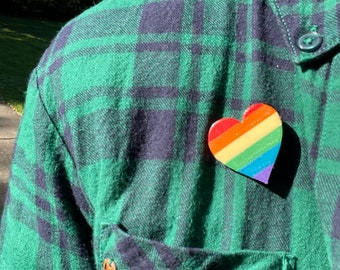3D LGBTQ+ Pride Heart Pin | Gay, Trans, Lesbian, Bisexual, Non-Binary, Asexual, Pansexual, Demisexual, Rainbow, Genderfluid Pride