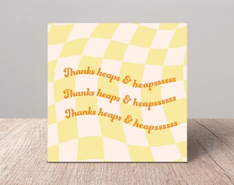 THANKS HEAPS & HEAPSSSSSS Checkered Greeting Card