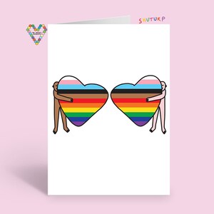 Progress Pride Heart Hugs Card