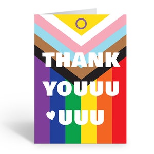All-inclusive bedankkaart LGBTQIAPN+ | Progress Pride, Trans, Interseks, Gay Rainbow, Lesbisch, Biseksueel, Niet-binair, POC