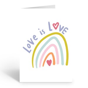 GROTE liefde is liefde regenboog wenskaart | LGBTQIAP+ Pride-hartkaart | Bruiloft, verloving, jubileum, verjaardag, Valentijn, empowerment.
