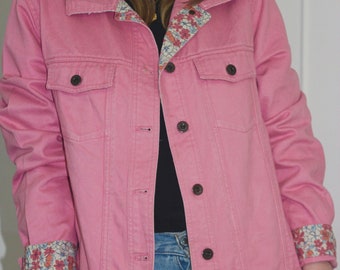 denim jacket pink men