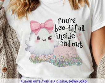 Süßer Valentinstag Geist PNG, Geist mit rosa Schleife Kokette Glitzer Design, Valentines Boojee Geist PNG, Valentinstag T-Shirt Sublimationsdesign
