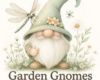 Gnomos de jardín, Gnomo primaveral, Gnomo de jardín, Acuarela, Uso comercial, Paquete de gnomos, Gnomos PNG, PNG transparente