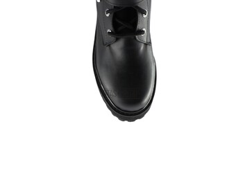 Men's Gothic Punk Leather Knee-high Boots, Five Buckles, Metal