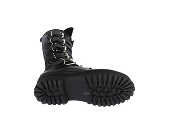 Men's Gothic Punk Leather Knee-high Boots, Five Buckles, Metal