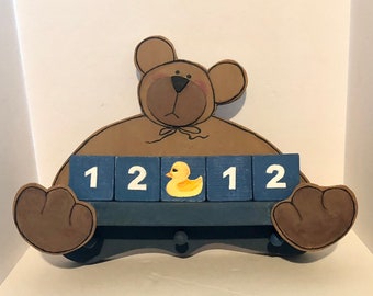 Wooden Bear Perpetual Calendar