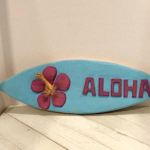 Folk Art Style ALOHA Wall Plaque