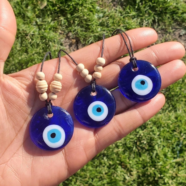 Adjustable Hemp Cord Evil Eye Necklaces - Healing & Spiritual Jewelry