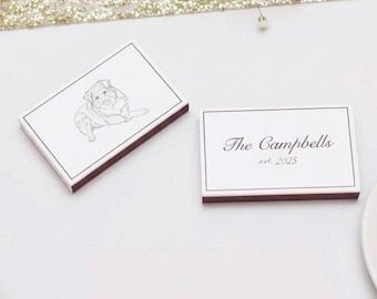 Cajas de cerillas para boda al por mayor - Cajas de cerillas personalizadas para perros al por mayor - Etiquetas para cajas de cerillas - Etiquetas personalizadas para cajas de cerillas al por mayor - Recuerdos de boda personalizados