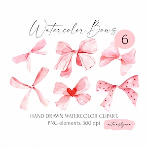 Aquarel roze strikken clipart, digitale verjaardagsfeestje decoratie, meisjes esthetiek beelden, Valentijnsdag coquette clipart, pastelkleuren png