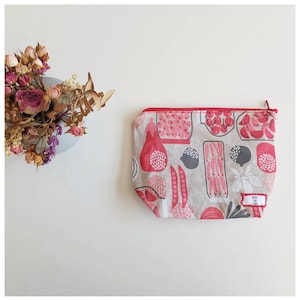 Bolso de monedas de lienzo con patrón de comida / Linda mini billetera pequeña hecha a mano / Colorido bolso de monedas con cremallera con forro de algodón