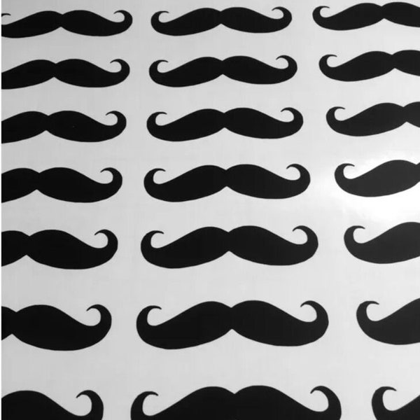 Mustache Decal Stickers Set of 25 Black Vinyl - Style 3 inches wide.