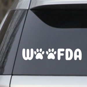 Woofda 7.5” White Dog laptop window car Decal Sticker