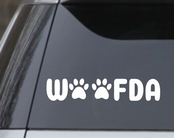 Woofda 7.5” White Dog laptop window car Decal Sticker