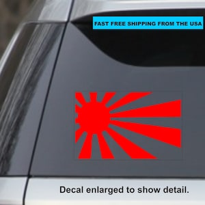Red 7” Rising sun japan funny sticker racing JDM car Honda flag window decal