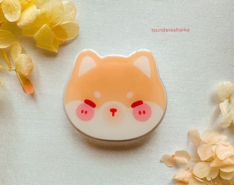 Shiba Inu telefoongreephouder | Acryl Leuke Kawaii Mooie Accessoires GripTok Huisdieren Hond Puppy Japanse Tablet Esthetische Charm Mount Stand