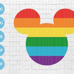 Mouse Head  // LGBTQ+ Pride // Digital File Download // svg png eps pdf dxf // vector // cut file // Layered SVG