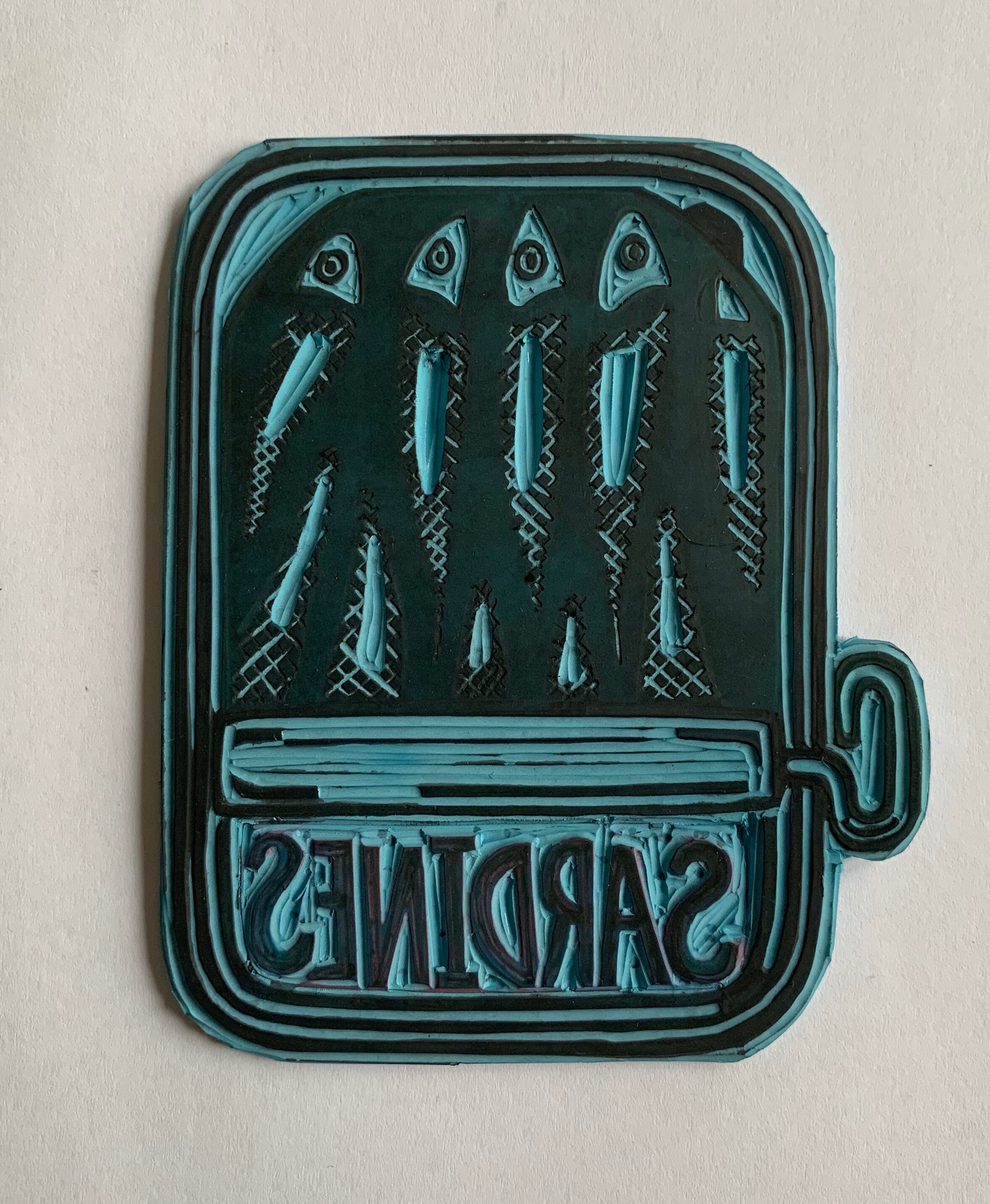 Sardines Lino Print Etsy