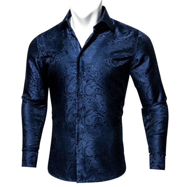Navy Blue Dress Shirts - Etsy